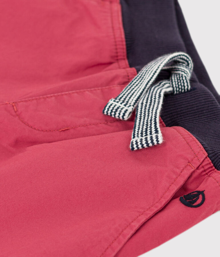 Bermudas de sarga de algod&oacute;n para ni&ntilde;o rosa