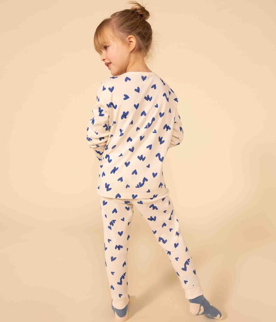 Pijama de algodón con corazón para niño/niña blanco AVALANCHE/ MULTICO