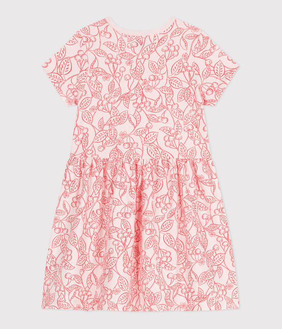 Vestido infantil de algodón estampado de manga corta rosa FLEUR/ SPI