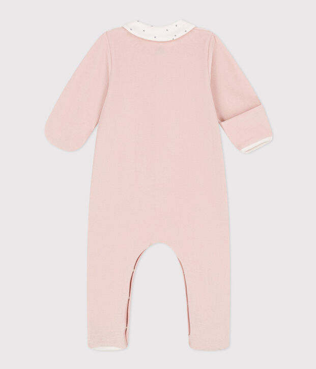 Pijama de terciopelo para beb&eacute; rosa
