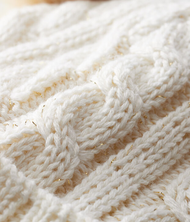 Gorro infantil para ni&ntilde;a blanco/amarillo