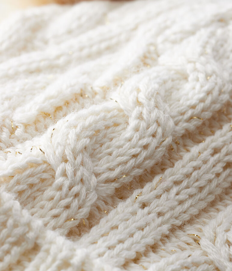 Gorro infantil para ni&ntilde;a blanco/amarillo