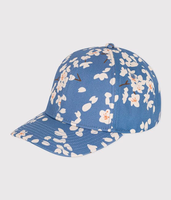 Gorra de popelina de flores para niña azul BEACH/ MULTICO