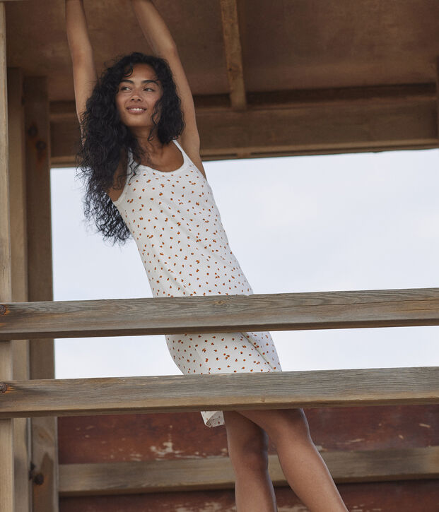 Camis&oacute;n de algod&oacute;n con naranjillas para mujer blanco/multicolor