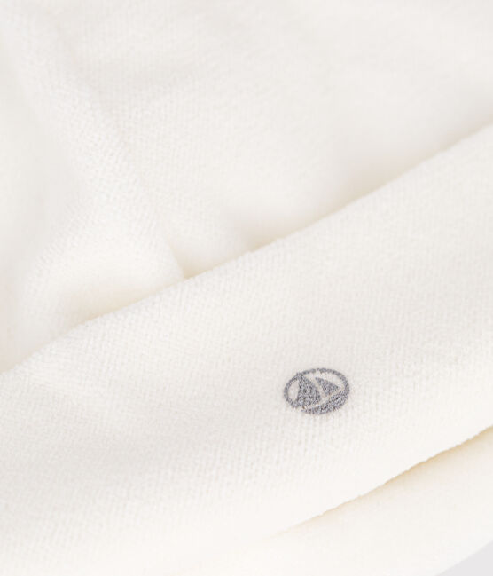 Gorro de rizo aterciopelado para recién nacido blanco MARSHMALLOW