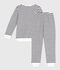 Pijama infantil de rizo de algod&oacute;n a rayas azul/azul