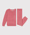 Pijama de tejido de rizo cepillado liso para mujer rosa ROSEWOOD