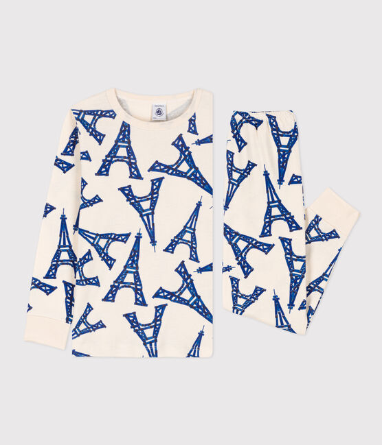 Pijama París de algodón para niño/niña blanco AVALANCHE/ MULTICO