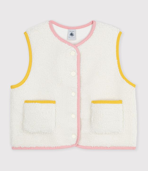 Chaleco infantil liso de borreguito MILK