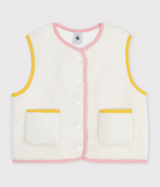 Chaleco infantil liso de borreguito MILK