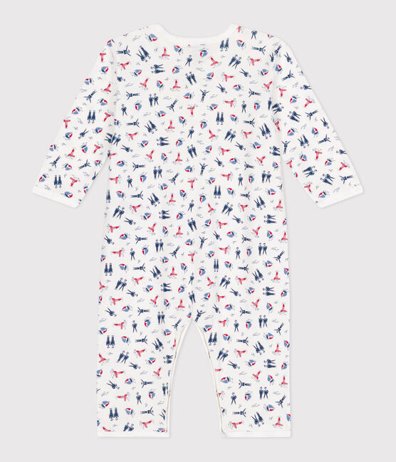 Pijama sin pies de algodón estampado para bebé blanco ECUME/ JASMIN/ MULTICO