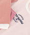Pijama de algodón milrayas tricolor para niño/niña rosa SALINE/blanco MULTICO