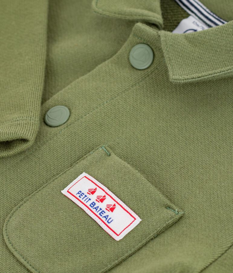 Pelele largo de algod&oacute;n liso para beb&eacute; verde OLIVINE