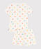 Pijama corto infantil de algodón con estampado de corazones blanco MARSHMALLOW/blanco MULTICO
