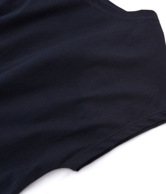 Camiseta manga corta de algodón Sea Island para mujer azul MARINE