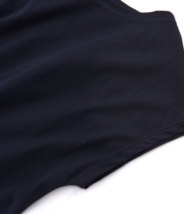 Camiseta manga corta de algod&oacute;n Sea Island para mujer azul