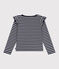 Camiseta infantil de algodón de manga larga a rayas azul SMOKING/blanco MARSHMALLOW