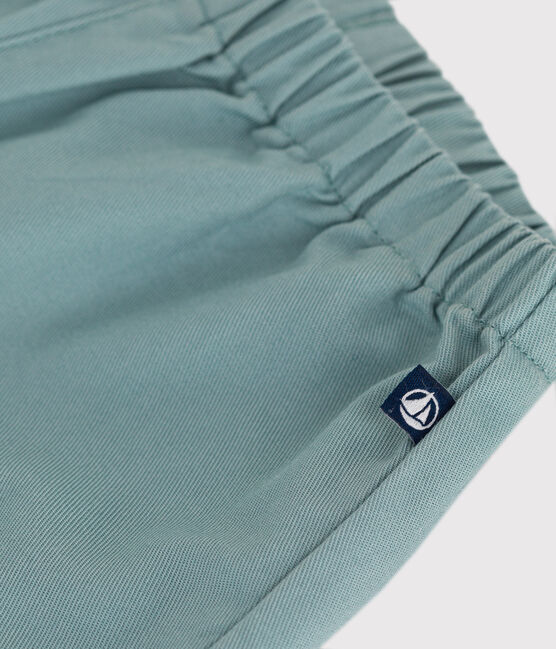 Pantalón liso de algodón y lino para bebé verde PAUL