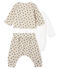 Conjunto de tres piezas para bebé niño de lana y algodón beige MONTELIMAR/blanco MULTICO