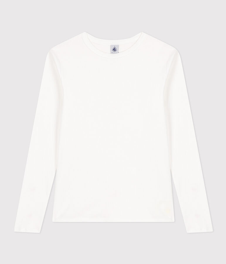 Camiseta Iconique de manga larga de punto liso para mujer blanco