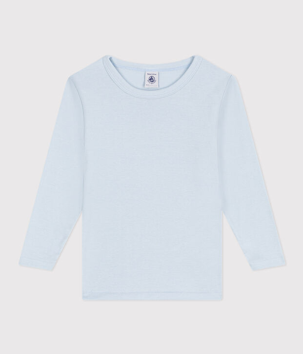 Camiseta de manga larga de algod&oacute;n azul