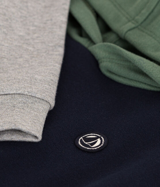 Sudadera con capucha de muletón de niño azul SMOKING/blanco MULTICO