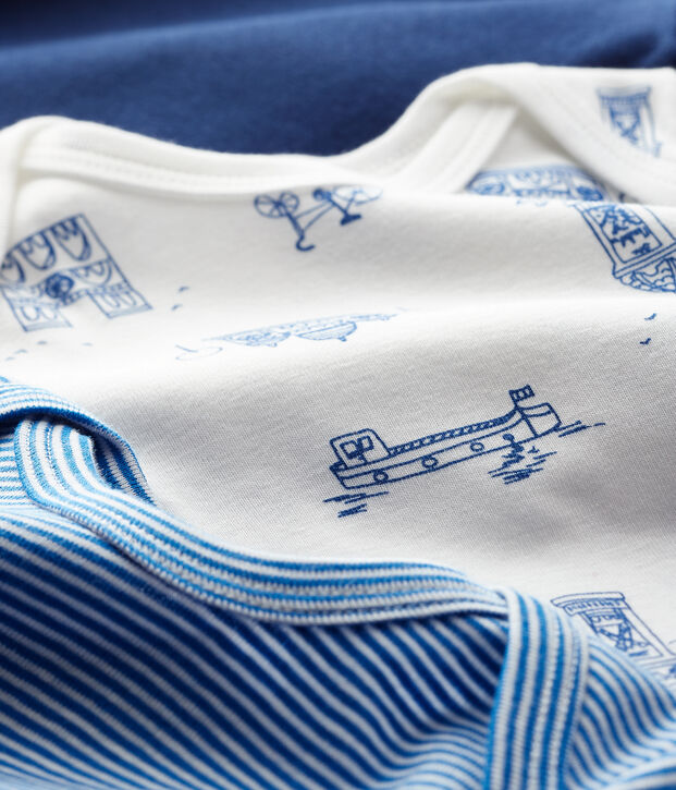 Juego de 3 bodis de manga larga para beb&eacute; ni&ntilde;o multicolor