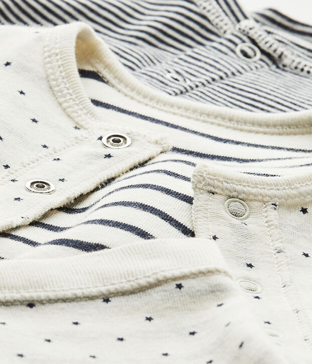 Conjunto de 3 prendas reversibles para beb&eacute; blanco/azul