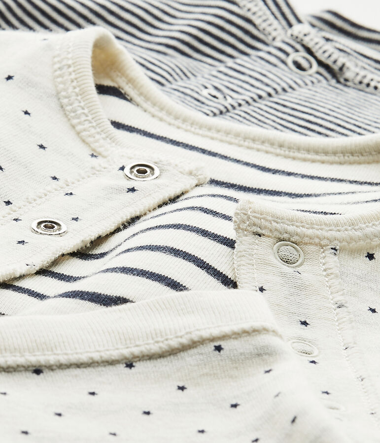 Conjunto de 3 prendas reversibles para beb&eacute; beige COQUILLE/azul SMOKING