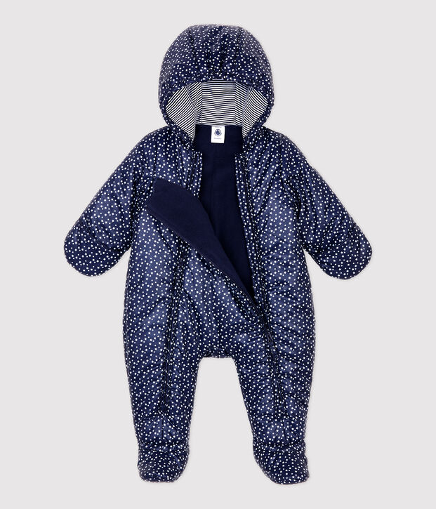 Buzo estampado de beb&eacute; azul/blanco