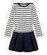 Vestido bi-materia para niña