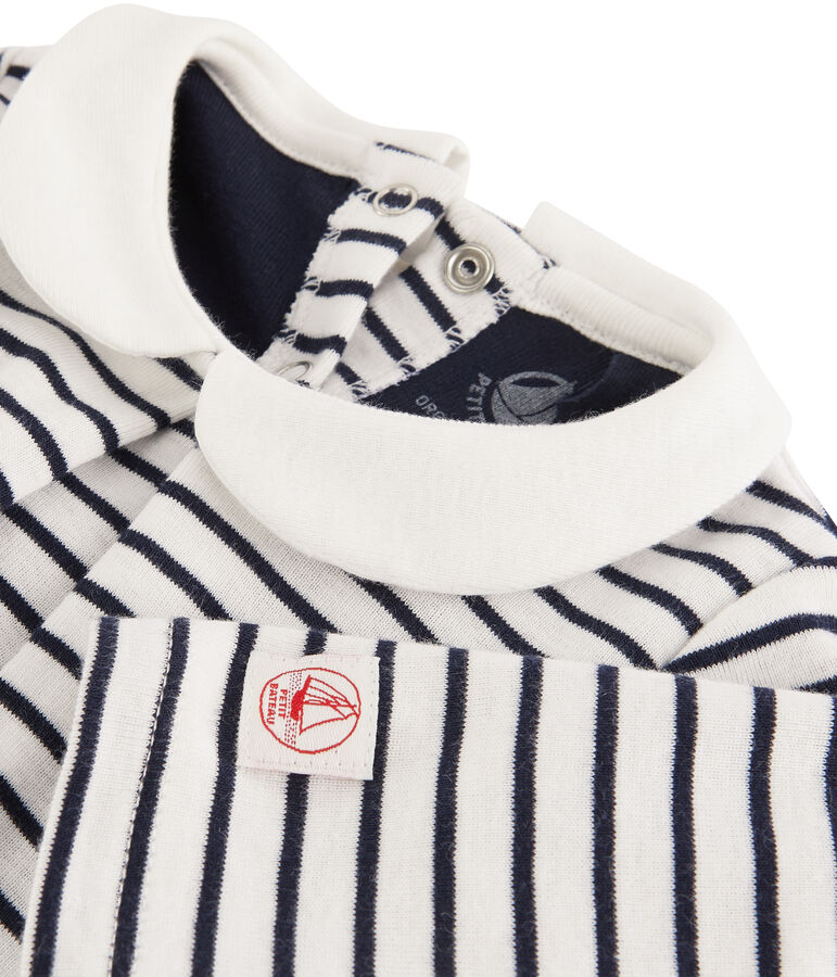 Vestido legging para beb&eacute; ni&ntilde;a blanco/azul