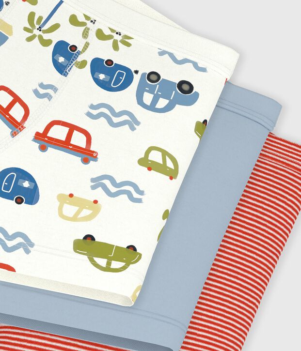 Juego de b&oacute;xeres infantiles de algod&oacute;n con ribete en la cintura y estampado multicolor