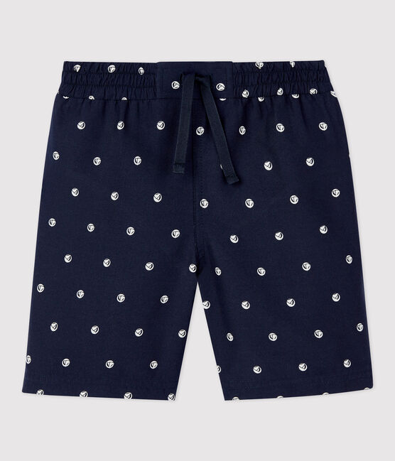 Bañador reciclado estampado para niño azul SMOKING/blanco MARSHMALLOW