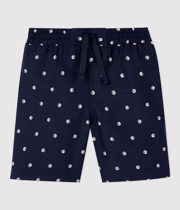 Ba&ntilde;ador reciclado estampado para ni&ntilde;o azul/blanco