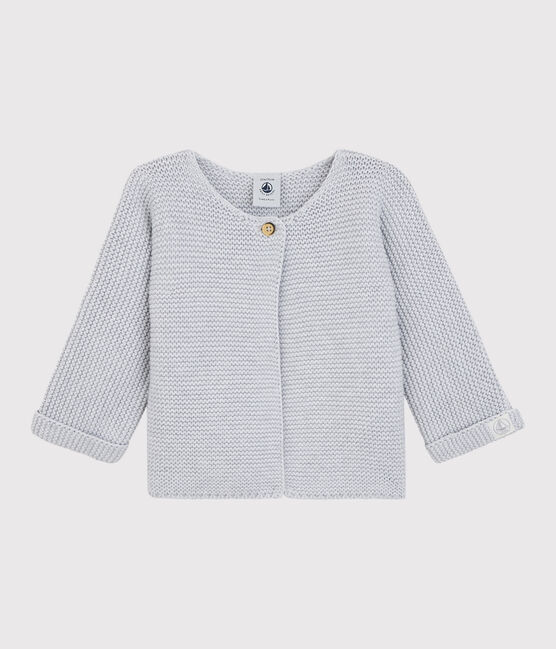 Cárdigan de punto de bebé de algodón orgánico gris POUSSIERE CHINE