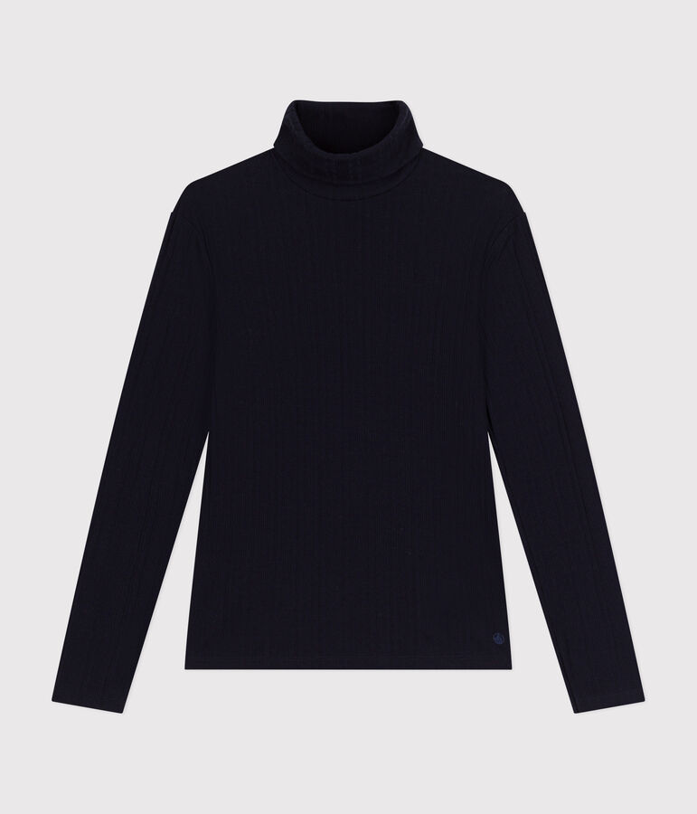 Camiseta Iconique de cuello vuelto de punto de fantas&iacute;a para mujer azul