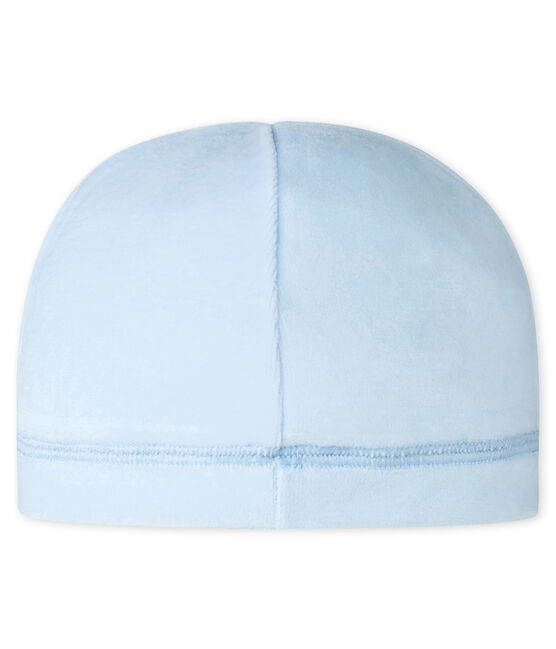 Gorrito de nacimiento para bebé en terciopelo azul FRAICHEUR