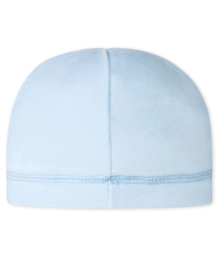 Gorrito de nacimiento para beb&eacute; en terciopelo azul FRAICHEUR