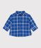 Camisa de franela a cuadros para beb&eacute; azul/crudo