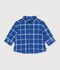 Camisa de franela a cuadros para beb&eacute; azul/crudo