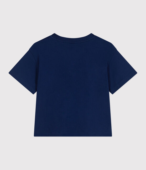 Camiseta Boxy de algodón para mujer azul MEDIEVAL