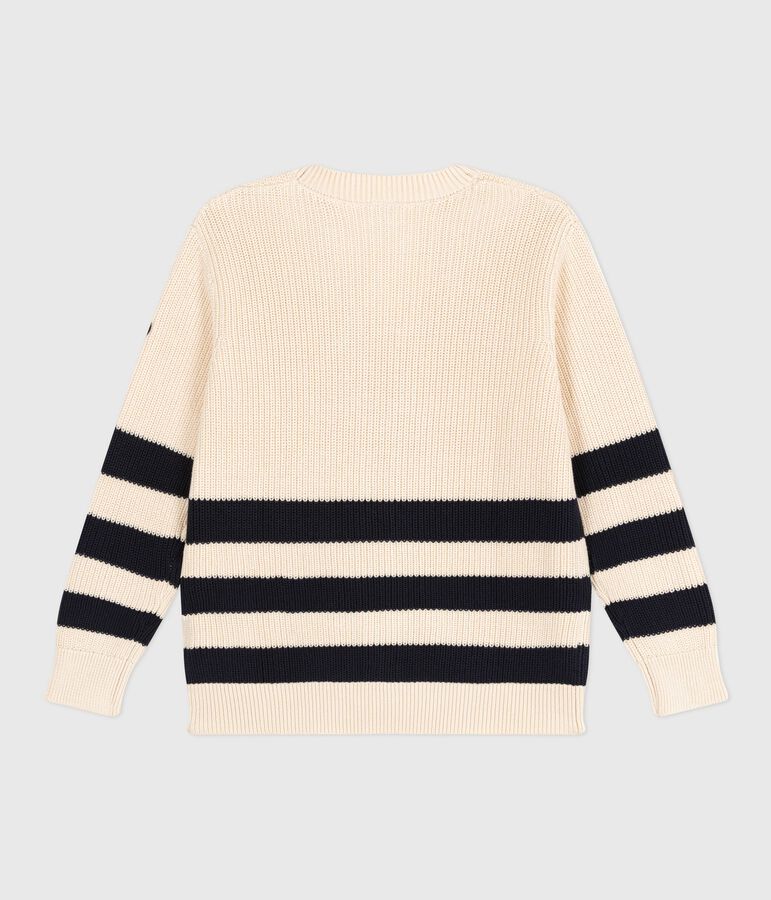 C&aacute;rdigan de algod&oacute;n a rayas para mujer crudo/azul