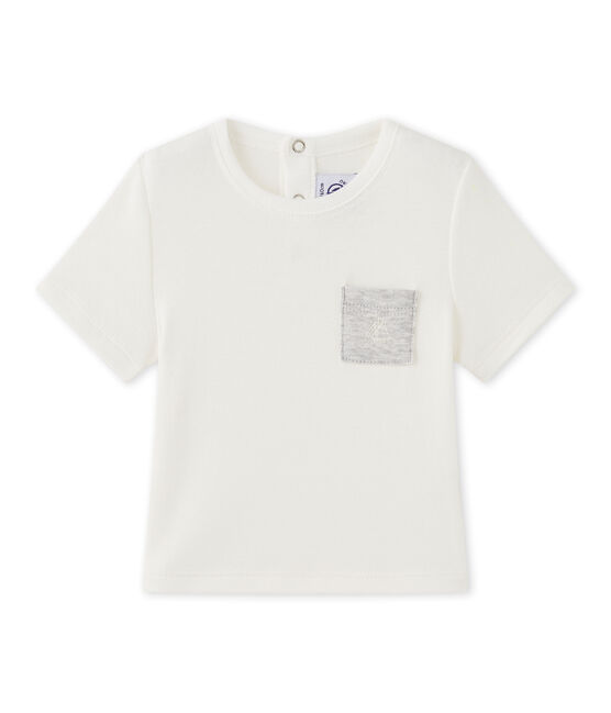 Camiseta bebé niño liso blanco MARSHMALLOW