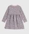 Vestido infantil de manga larga de algodón rosa JOLI/blanco MULTICO