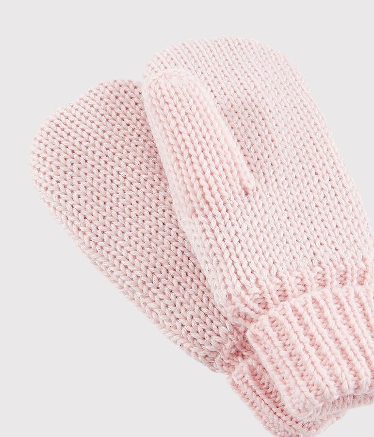 Manoplas para ni&ntilde;a rosa/gris