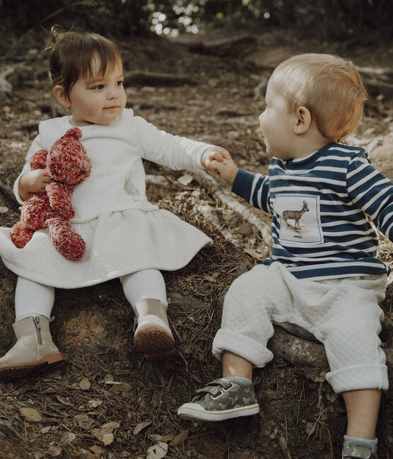 Vestido de bebé niña Petit Bateau x Deyrolle blanco MARSHMALLOW
