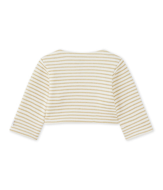 Cárdigan de rayas para bebé niña blanco MARSHMALLOW/amarillo DORE