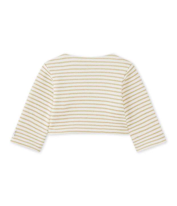 C&aacute;rdigan de rayas para beb&eacute; ni&ntilde;a blanco/amarillo