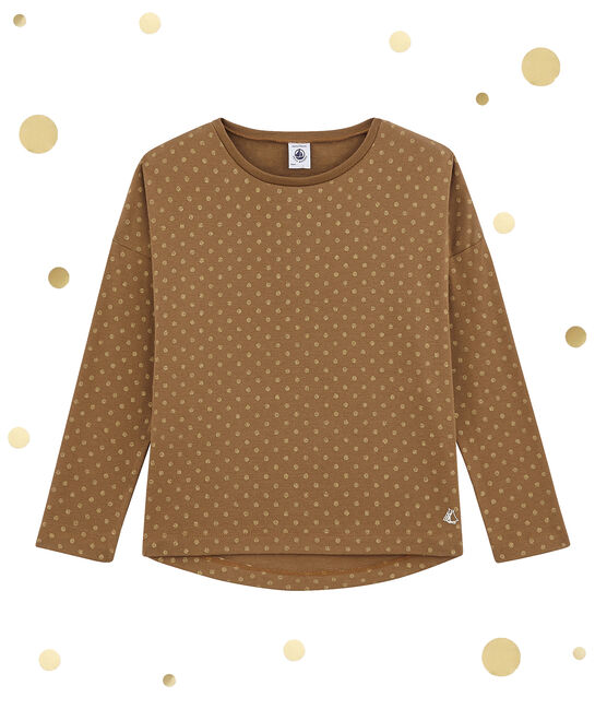 Camiseta de manga larga para niña marron BRINDILLE/amarillo DORE